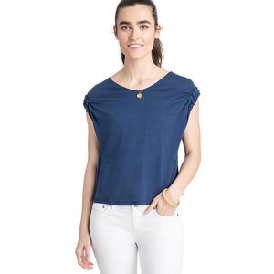 Vineyard Vines Gathered Sleeve Top